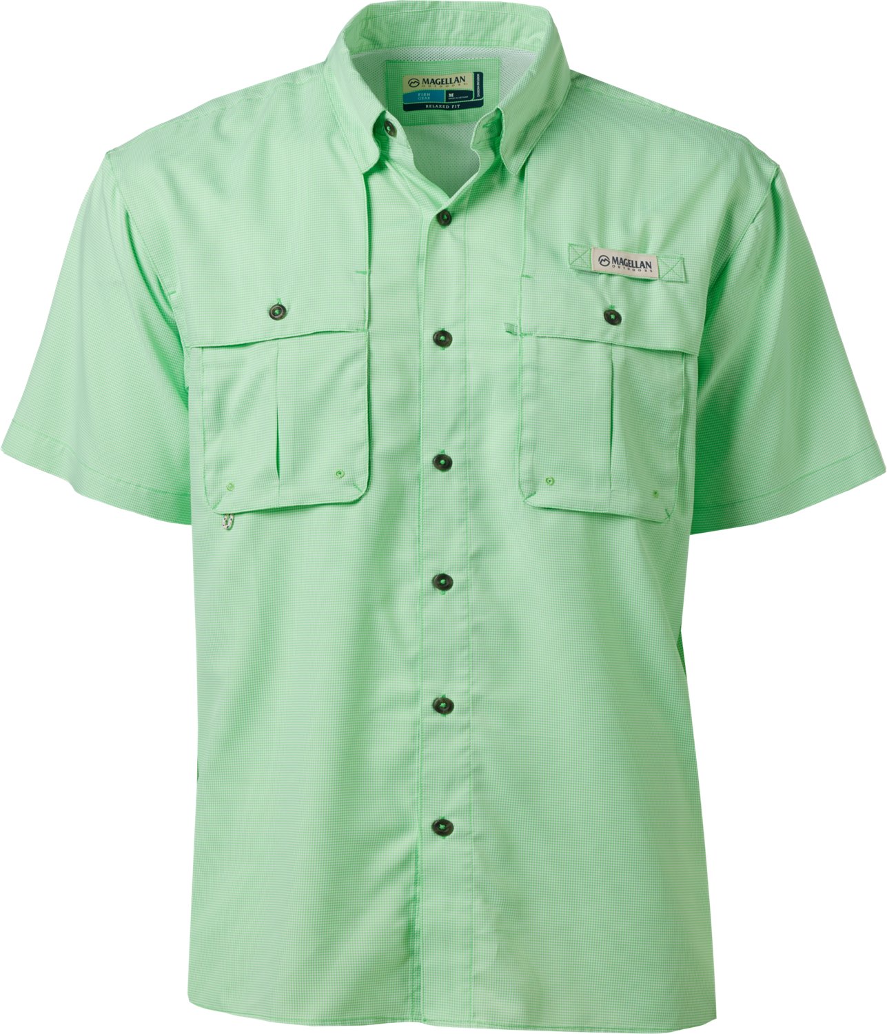 Magellan Outdoors Men's Aransas Pass Mini Check Short Sleeve Shirt - view number 1