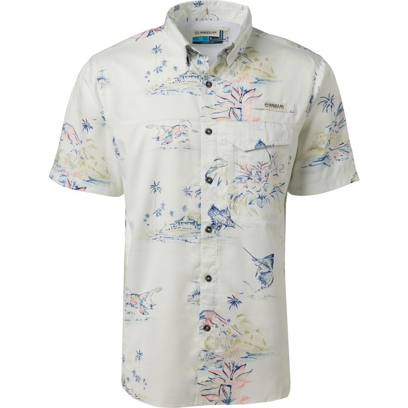 Magellan Outdoors Men's Caddo Lake Fishing Shirt Whitecap Vintage Tropics, Small - Men's Fishing Tops at Academy Sports