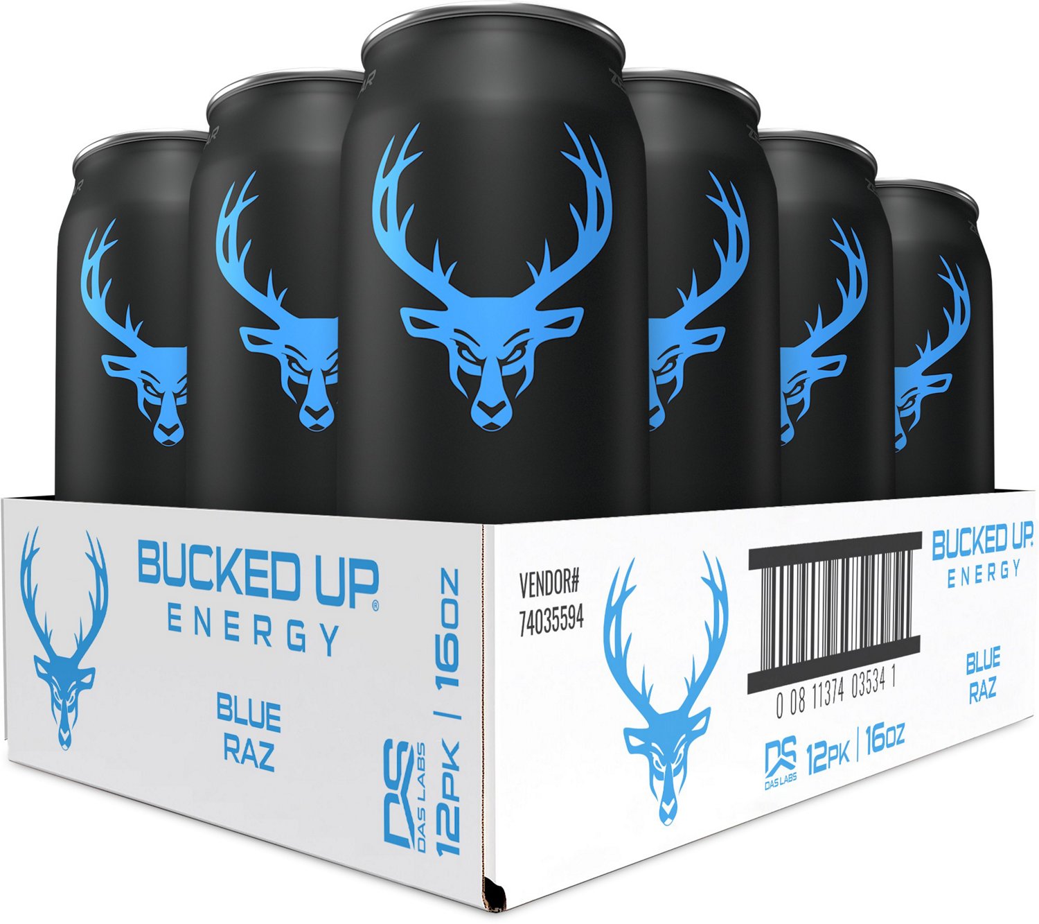 Bucked Up Blue Raz Energy Drink 16 oz