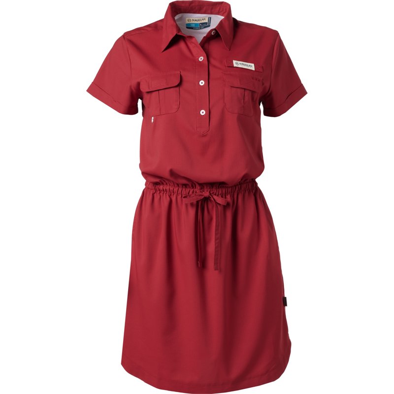 Magellan Outdoors Women's Southern Summer Fishing Shirt Dress Dark Red, X-Large - Women's Fishing Tops at Academy Sports