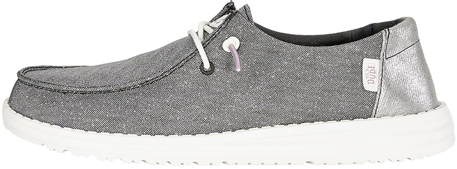 HEYDUDE Women's Wendy Metallic Sparkles Rose Slip-On Shoes