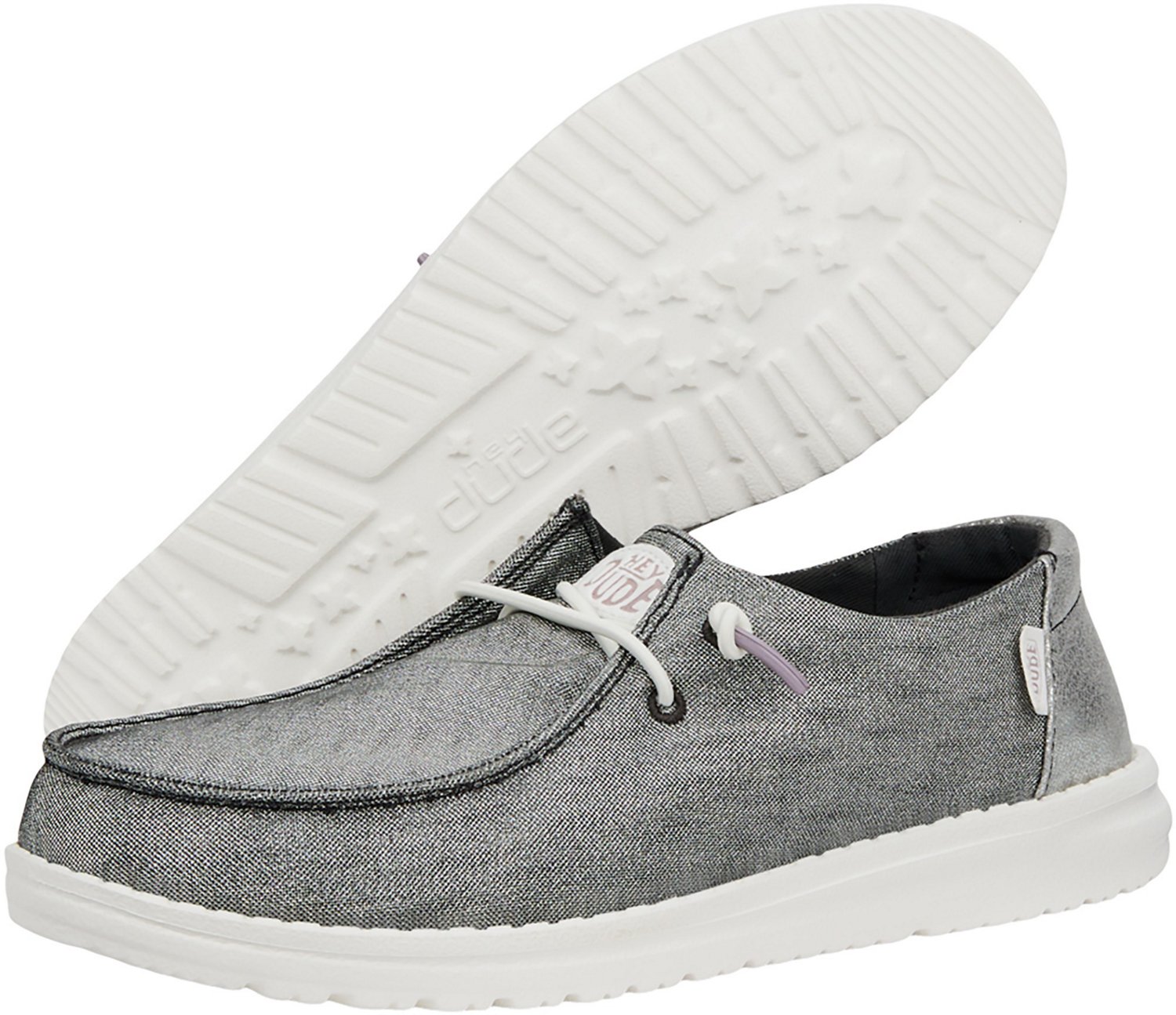 HEYDUDE Women's Wendy Metallic Sparkles Rose Slip-On Shoes - view number 6