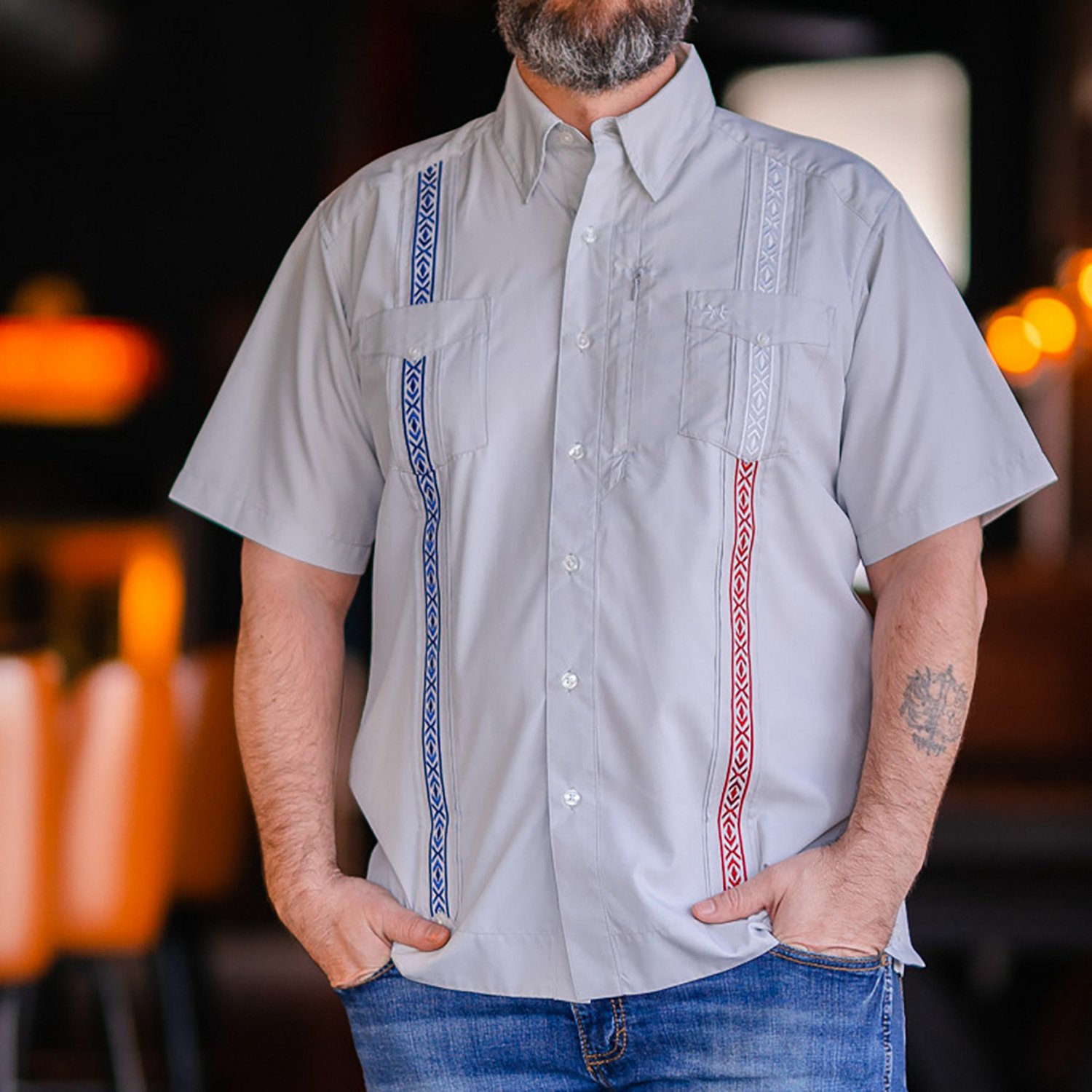 TXS Guayabera Libre Texas Pride Short Sleeve Button Down Shirt - view number 1