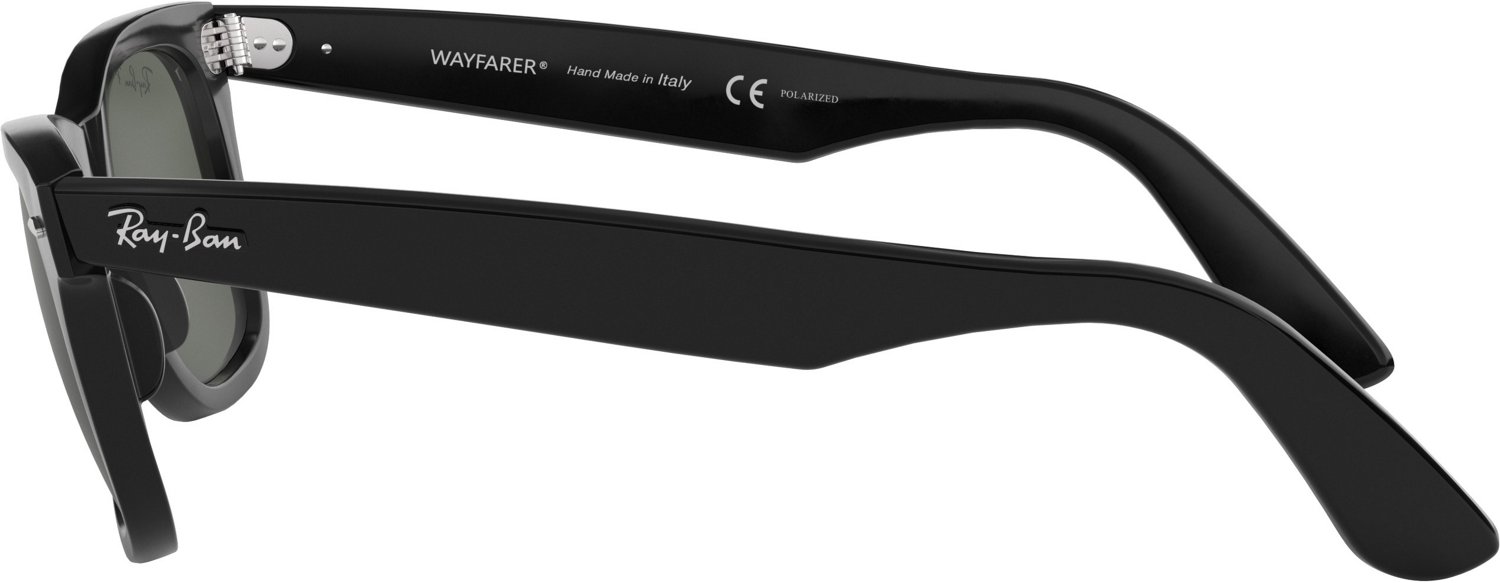 Ray-Ban Wayfarer Black and Green Polarized Sunglasses                                                                            - view number 8