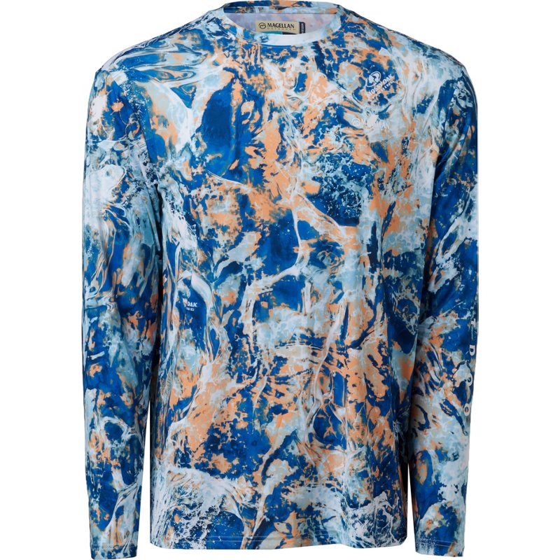 Magellan Outdoors Men's FishGear Mossy Oak Whitecap Long Sleeve Crew T-Shirt Blueorg, Small - Men's Fishing Tops at Academy Sports