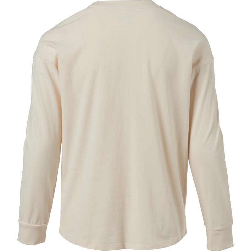 BCG Girls' Lifestyle Long Sleeve Cotton Thankful Tee Ltbeige, X-Small - Girl's Athletic Tops at Academy Sports