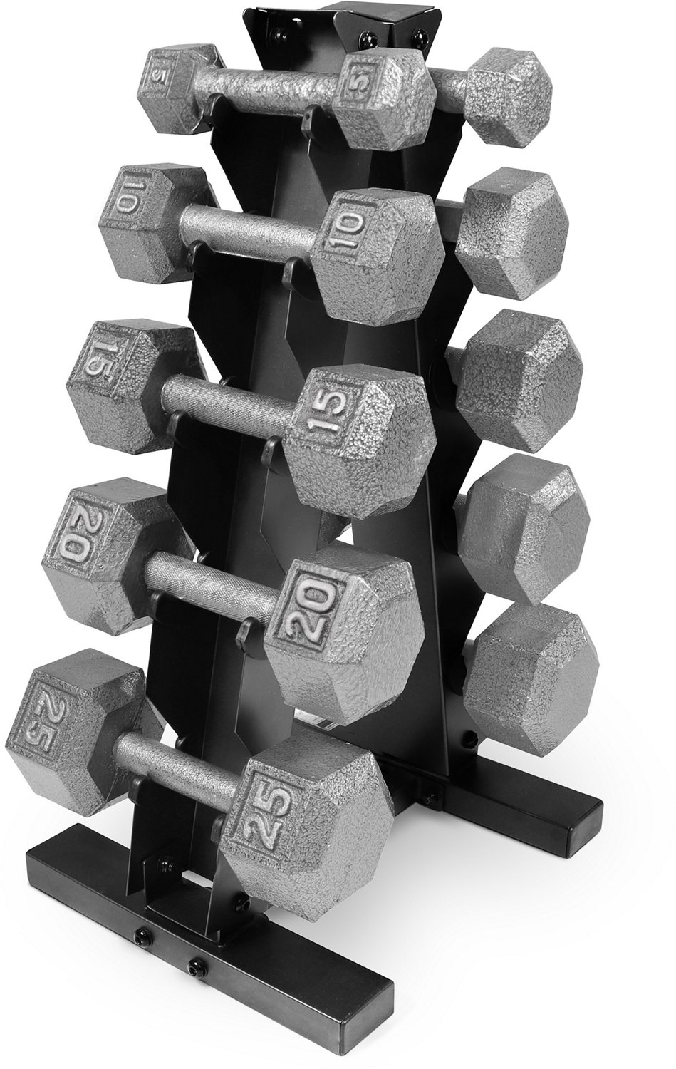 CAP Barbell 150 lb Cast Iron Dumbbell Weight Set with A-Frame Stand ...