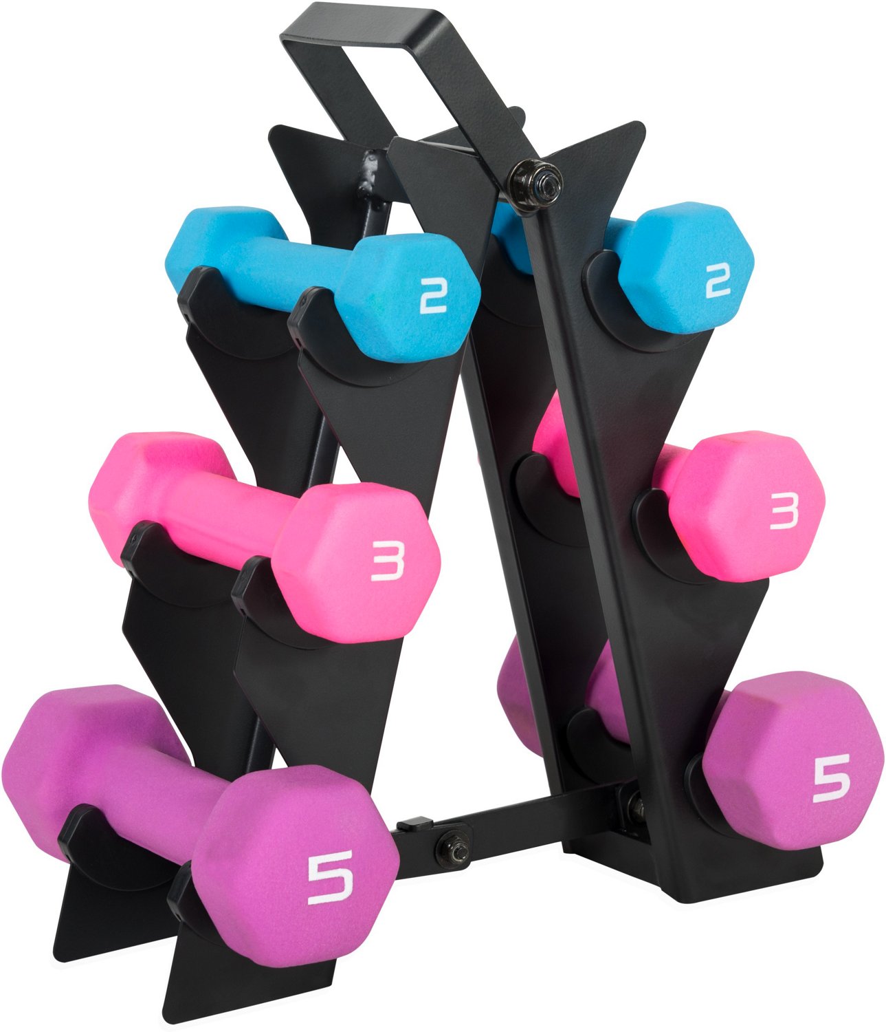 CAP Barbell Neoprene Dumbbell Set with Rack
