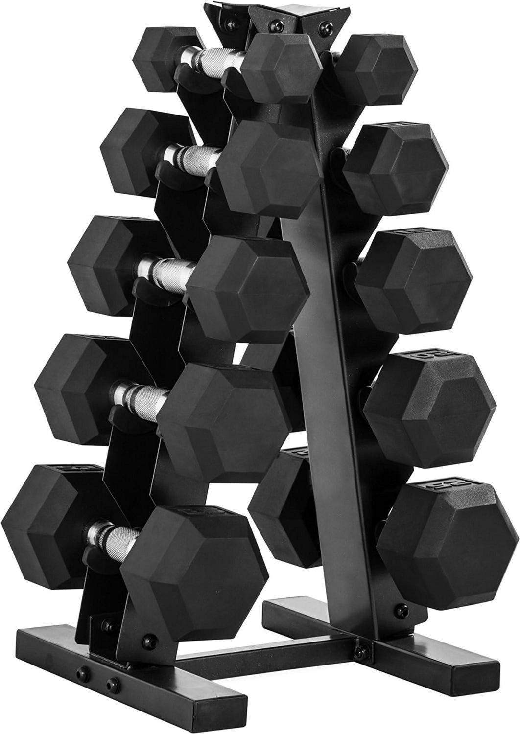 CAP Barbell 150 lb Rubber Hex Dumbbell Weight Set Academy