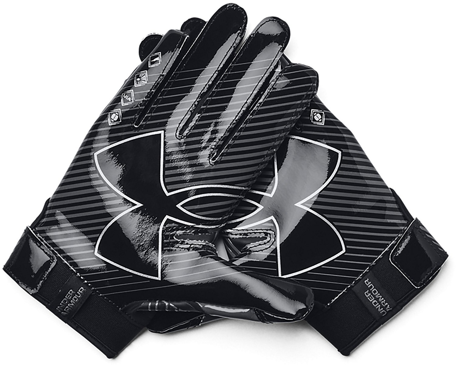 All black under armour football gloves fashion