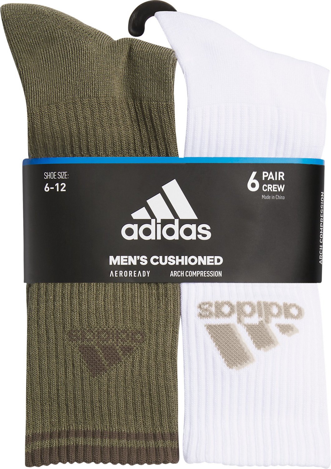 adidas Men's Athletic Cushioned Mixed 2.0 6 Pack Crew Socks - view number 5