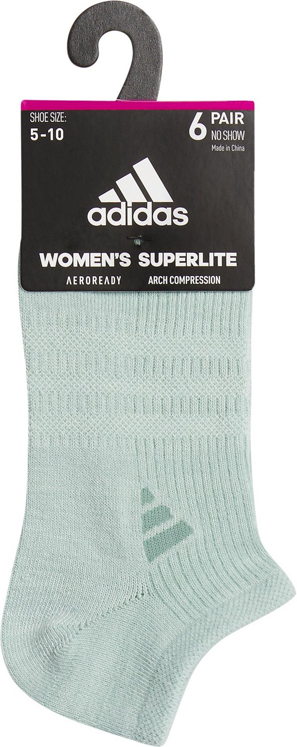 adidas Women's Superlite 3.0 6 Pack No-Show Socks