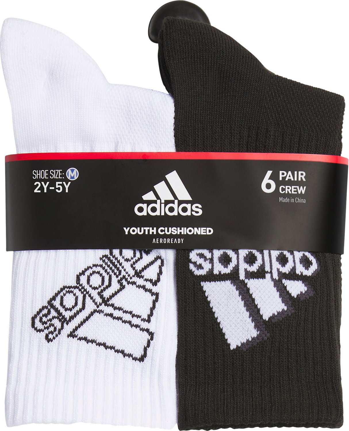 adidas Youth Cushion Mixed 6 Pack Crew Socks - view number 5
