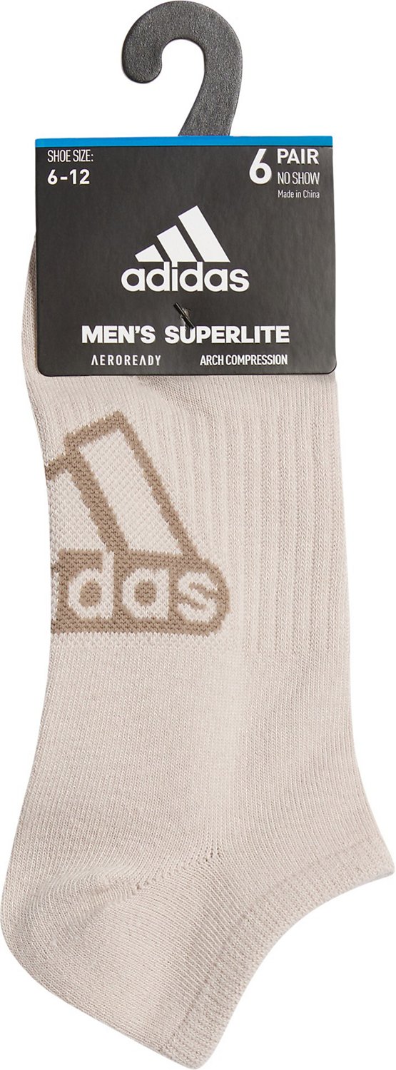 adidas Men's Superlite Classic 6 Pack No-Show Socks - view number 5