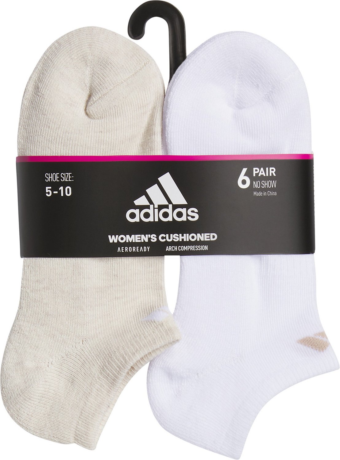 adidas women's Athletic Cushioned 6 Pack No-Show Socks - view number 5