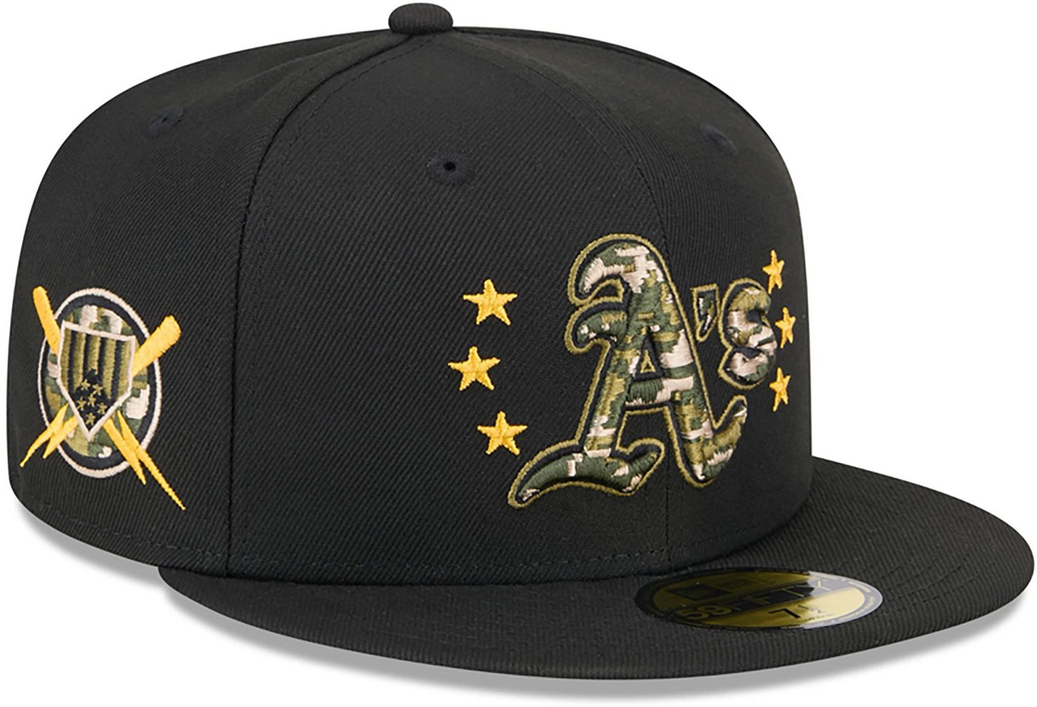 New Era Men's Oakland Athletics 2024 Armed Forces Day On-Field 59FIFTY Fitted Hat                                                - view number 3