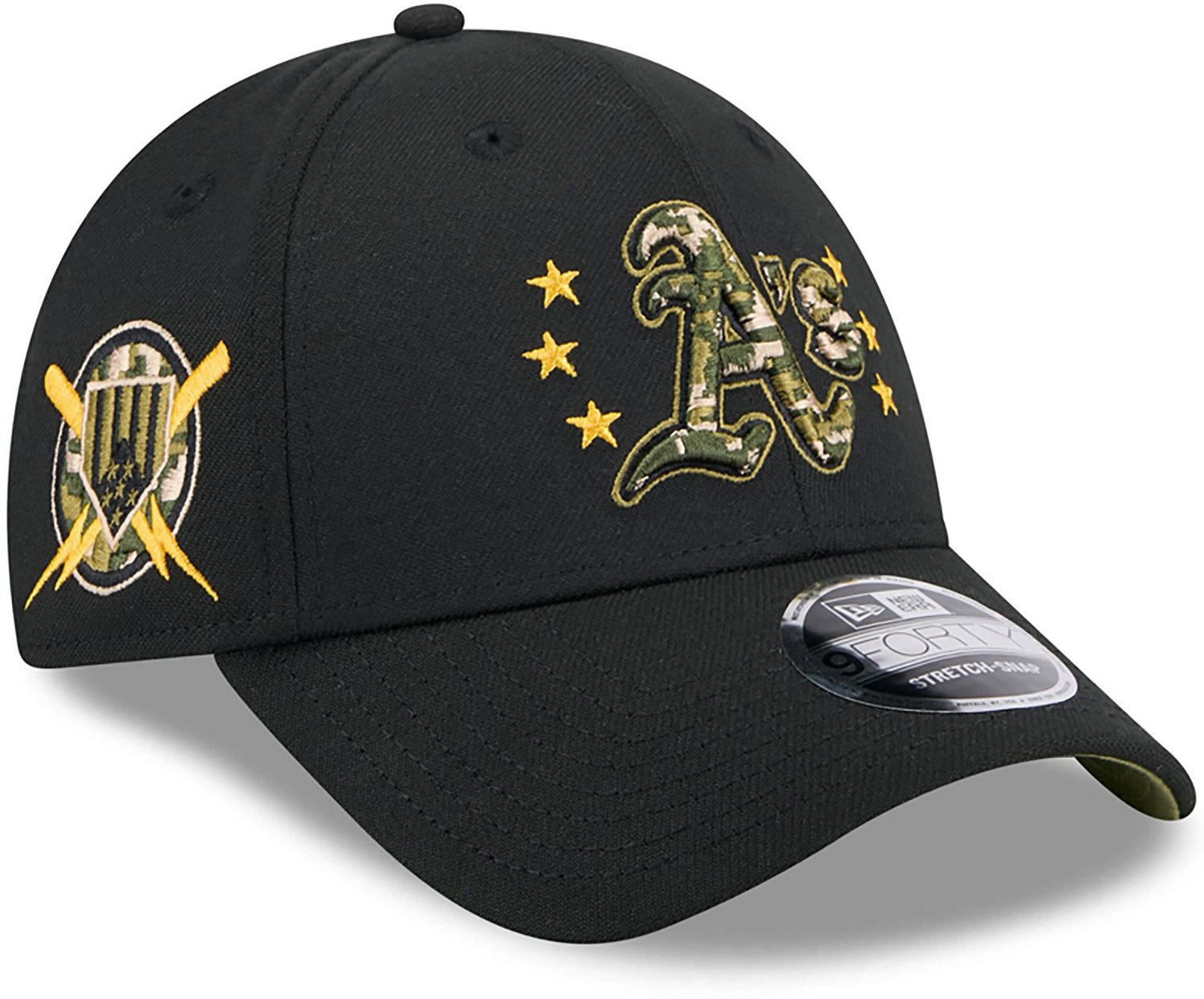 New Era Men's Oakland Athletics 2024 Armed Forces Day 9FORTY Adjustable Hat                                                      - view number 3