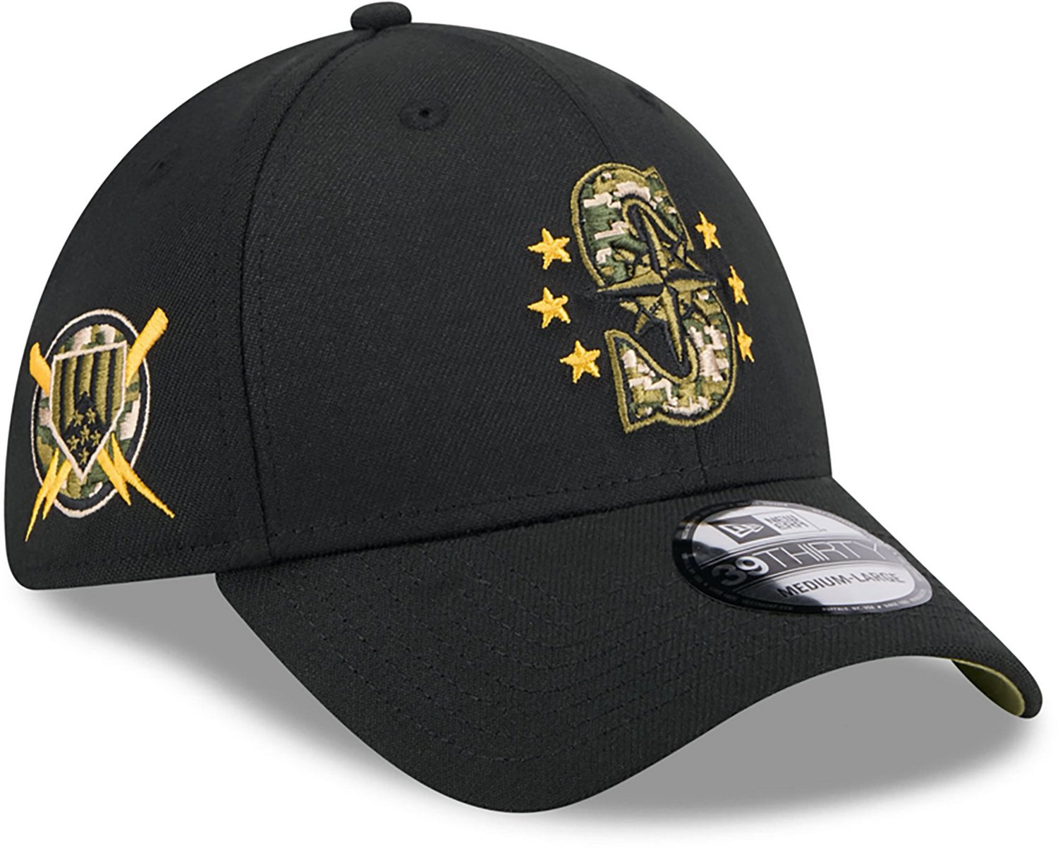 New Era Men's Seattle Mariners 2024 Armed Forces Day 39THIRTY Flex Hat                                                           - view number 3