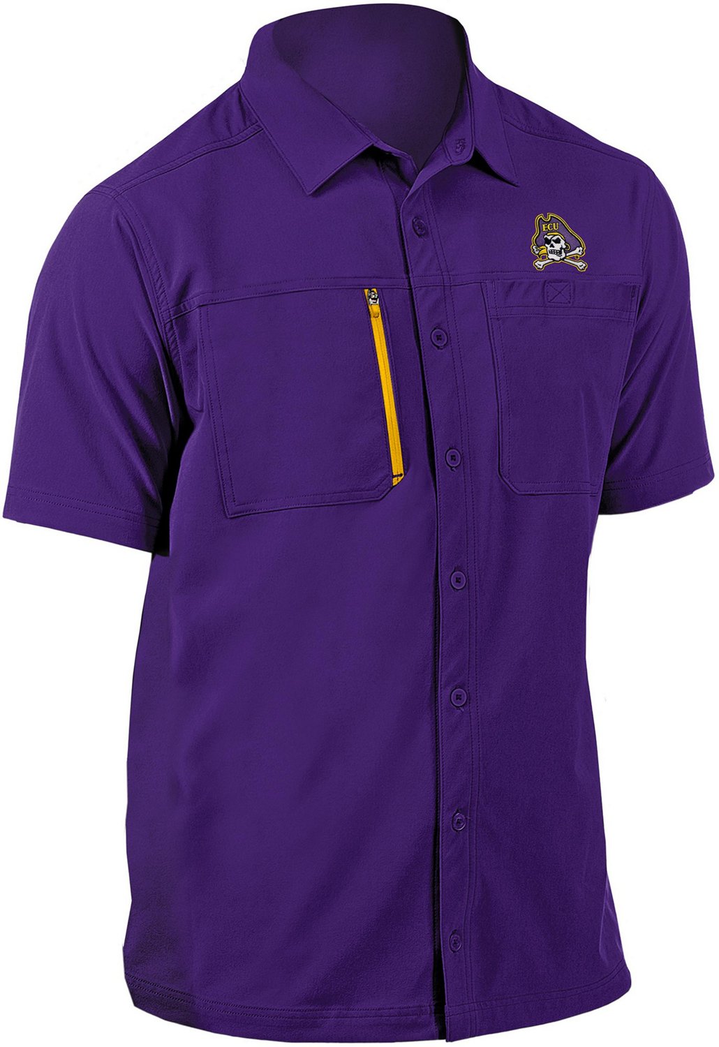 Antigua Men's East Carolina University Kickoff Woven Fishing Shirt - view number 2