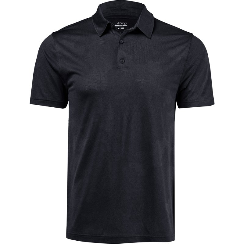 BCG Men's Golf Jacquard Short Sleeve Polo Shirt Black, 2X-Large - Mens Golf Shirts at Academy Sports
