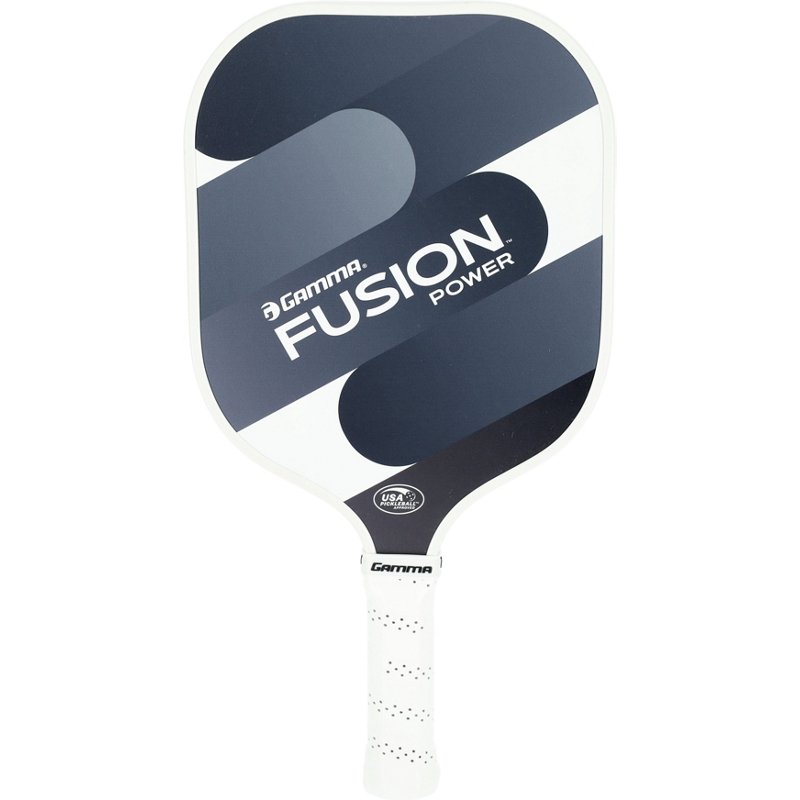 GAMMA Fusion Power Pickleball Paddle, 8.25 in. Wide Fiberglass Surface, Black, 8.0 oz.