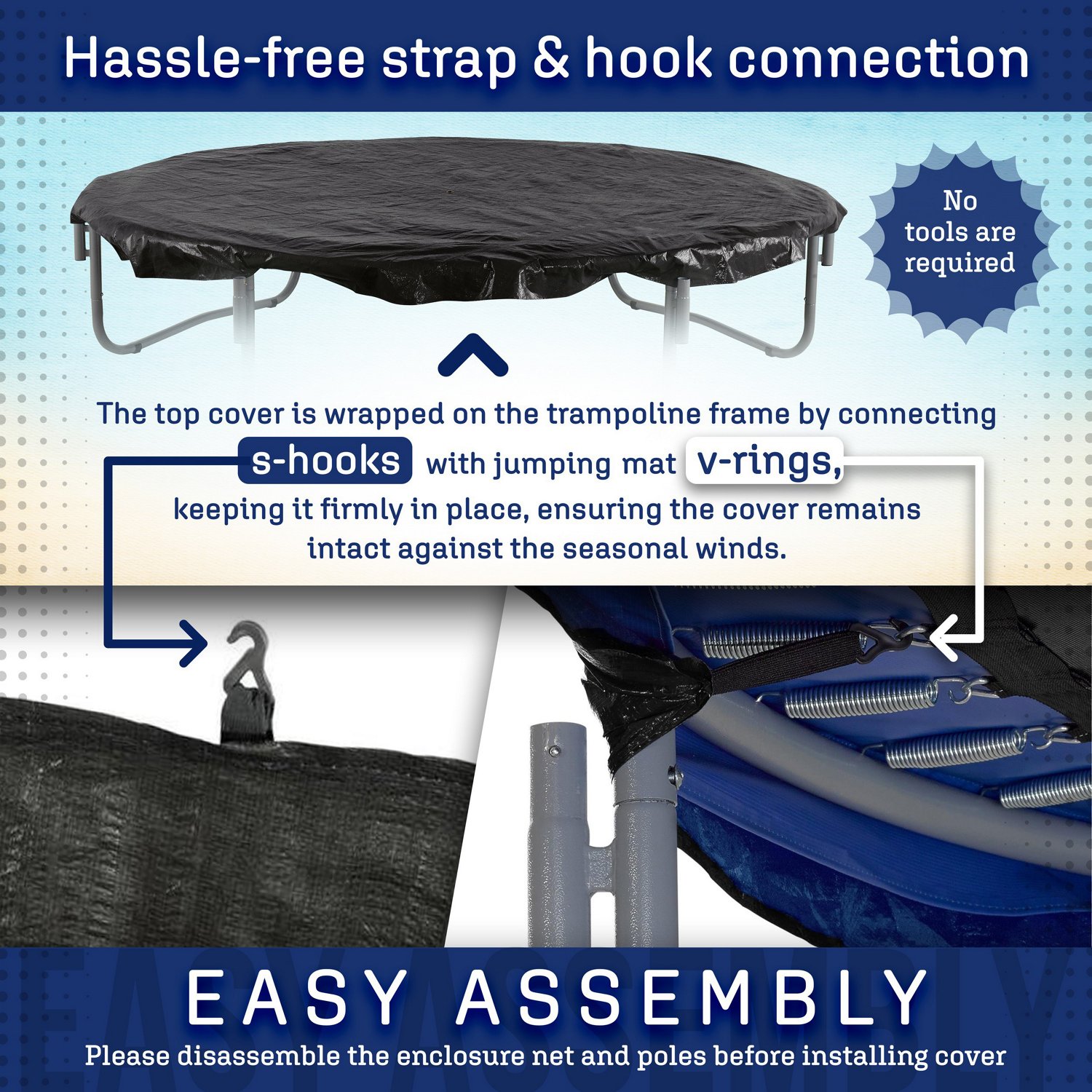 Machrus Upper Bounce 12 ft Round Weather-Resistant Trampoline Protective Cover                                                   - view number 4