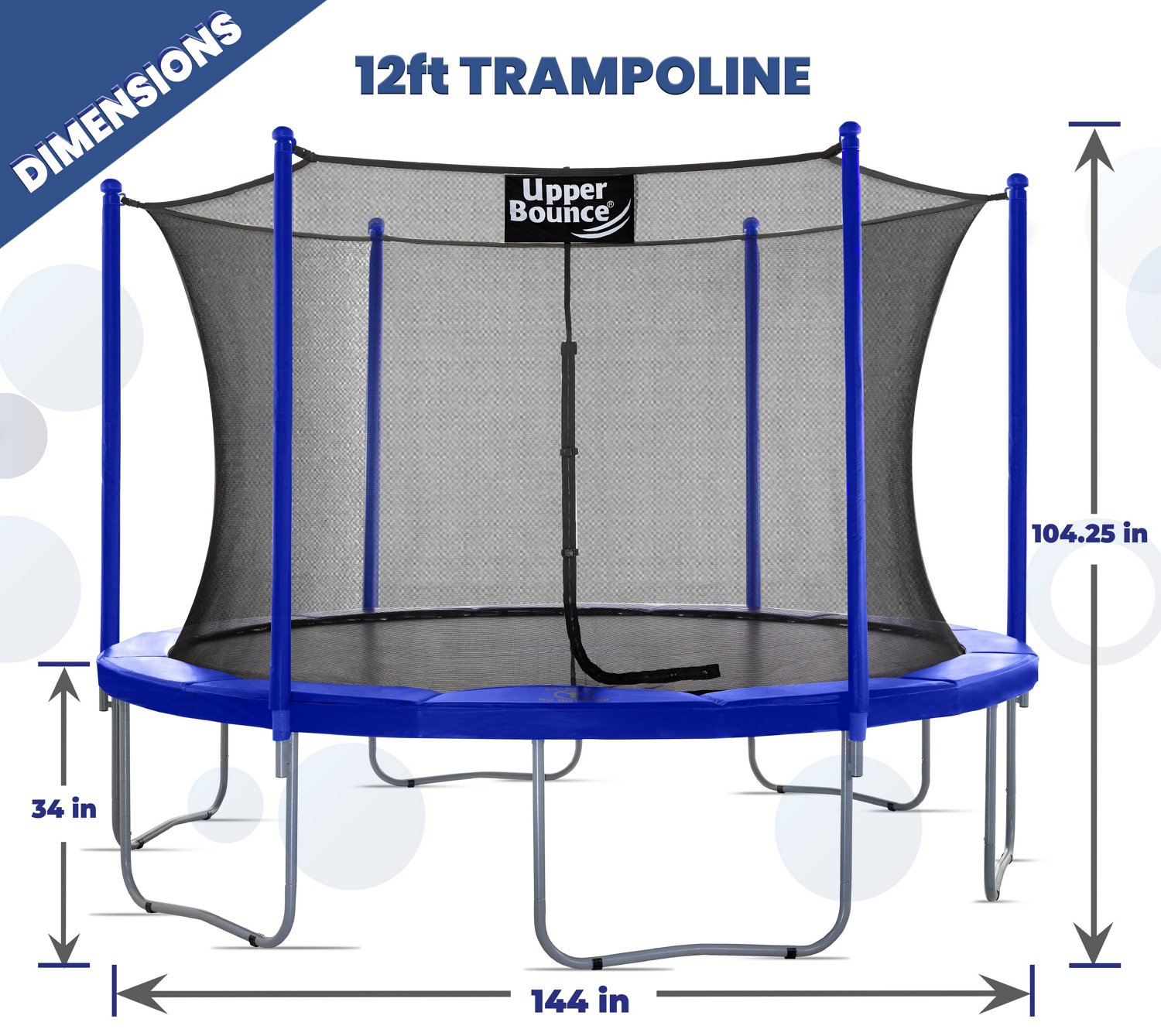 Machrus Upper Bounce 12 ft Round Trampoline with Safety Enclosure System - view number 2