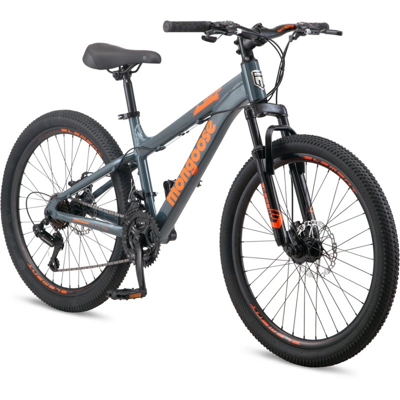 Mongoose Boys' 24 in Grafton Mountain Bike Grey - Boys Bikes at Academy Sports