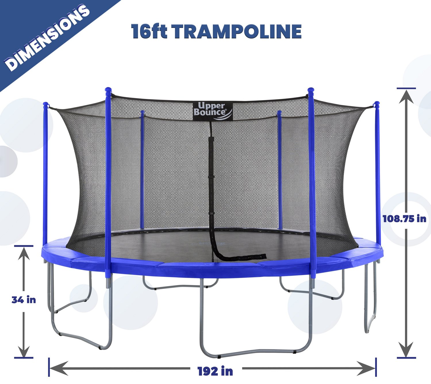 Machrus Upper Bounce 16 ft Round Trampoline with Safety Enclosure System - view number 2