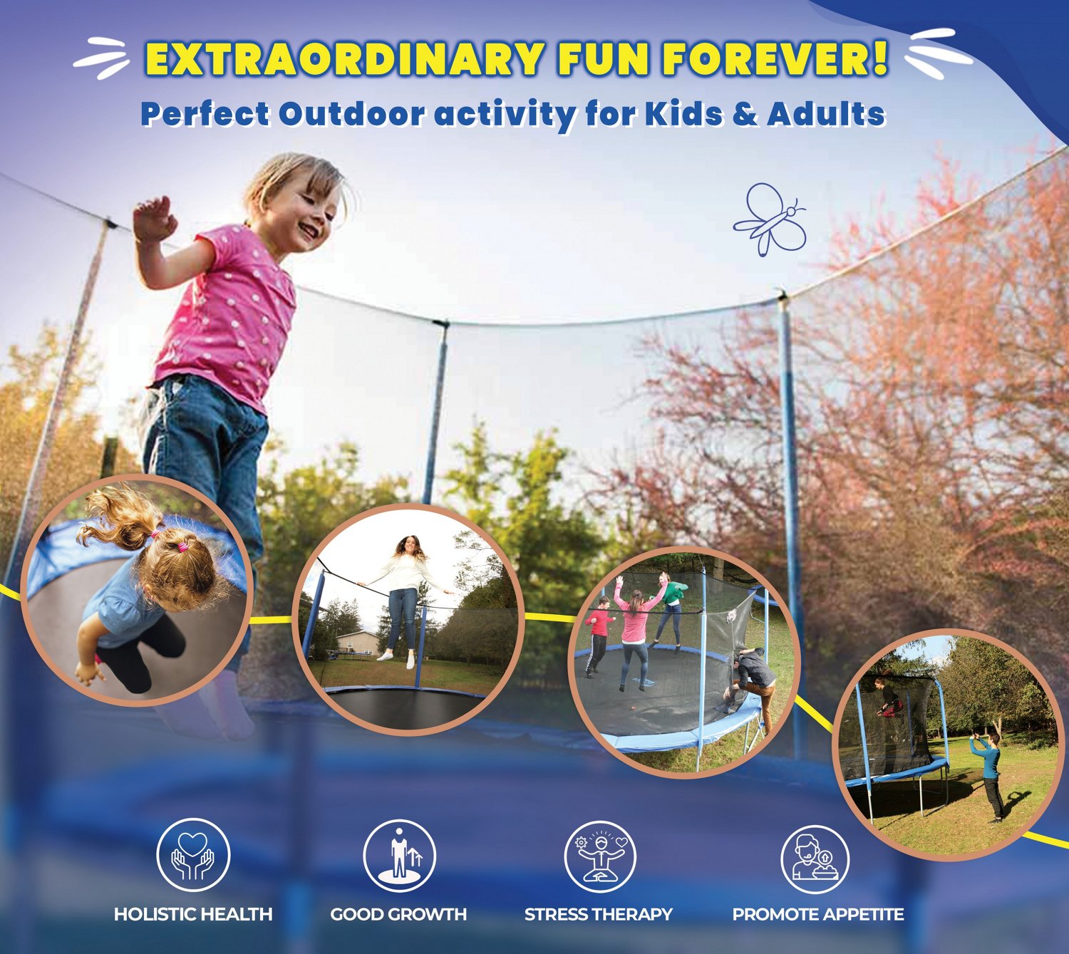 Machrus Upper Bounce 16 ft Round Trampoline with Safety Enclosure System - view number 5