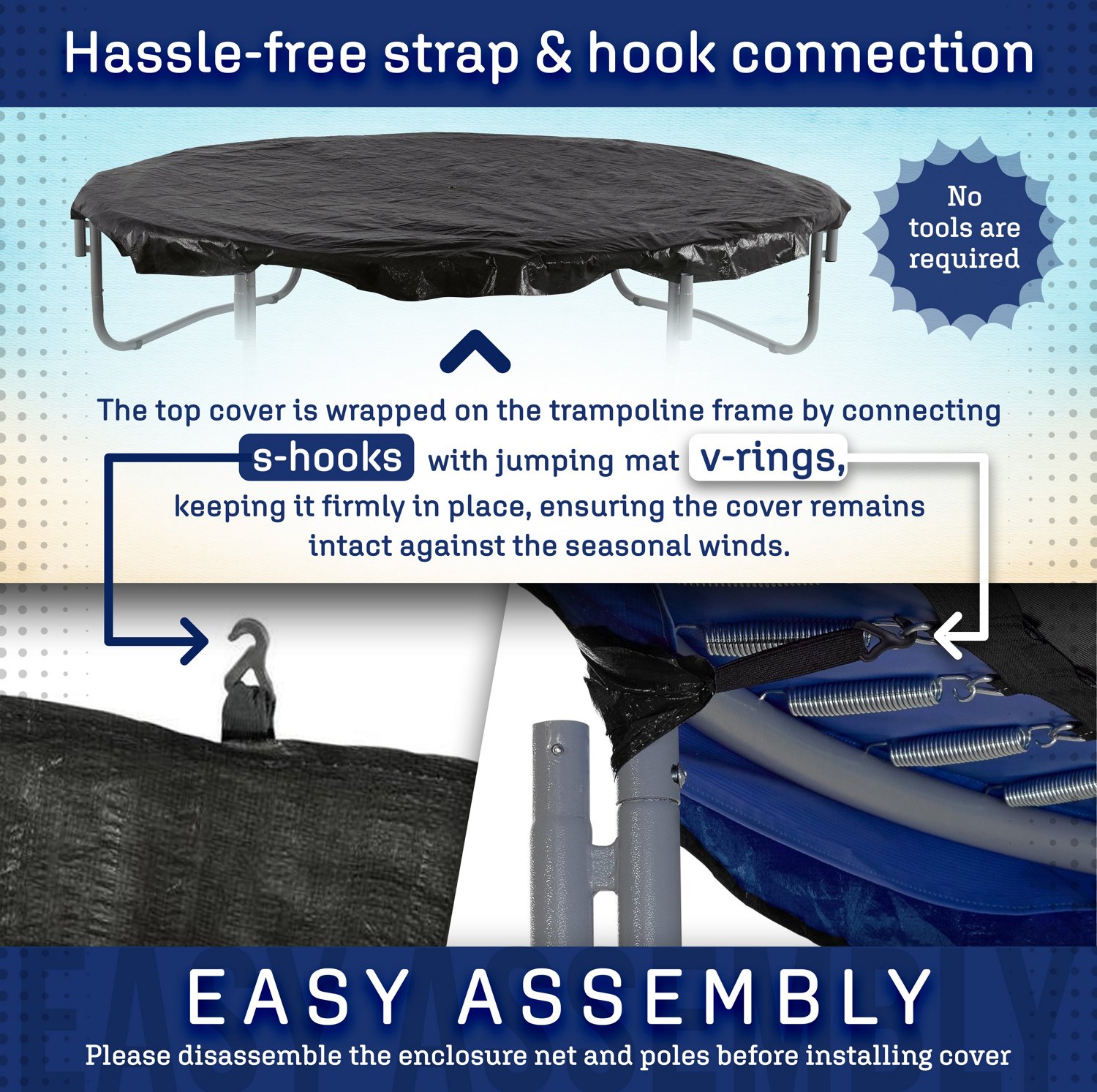 Machrus Upper Bounce 9 ft x 15 ft Rectangle Trampoline Weather Cover - view number 4