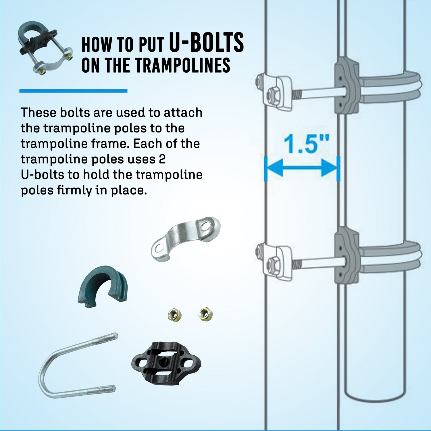 Machrus Upper Bounce 10 ft Round Trampoline Enclosure System with 8 Poles - view number 3