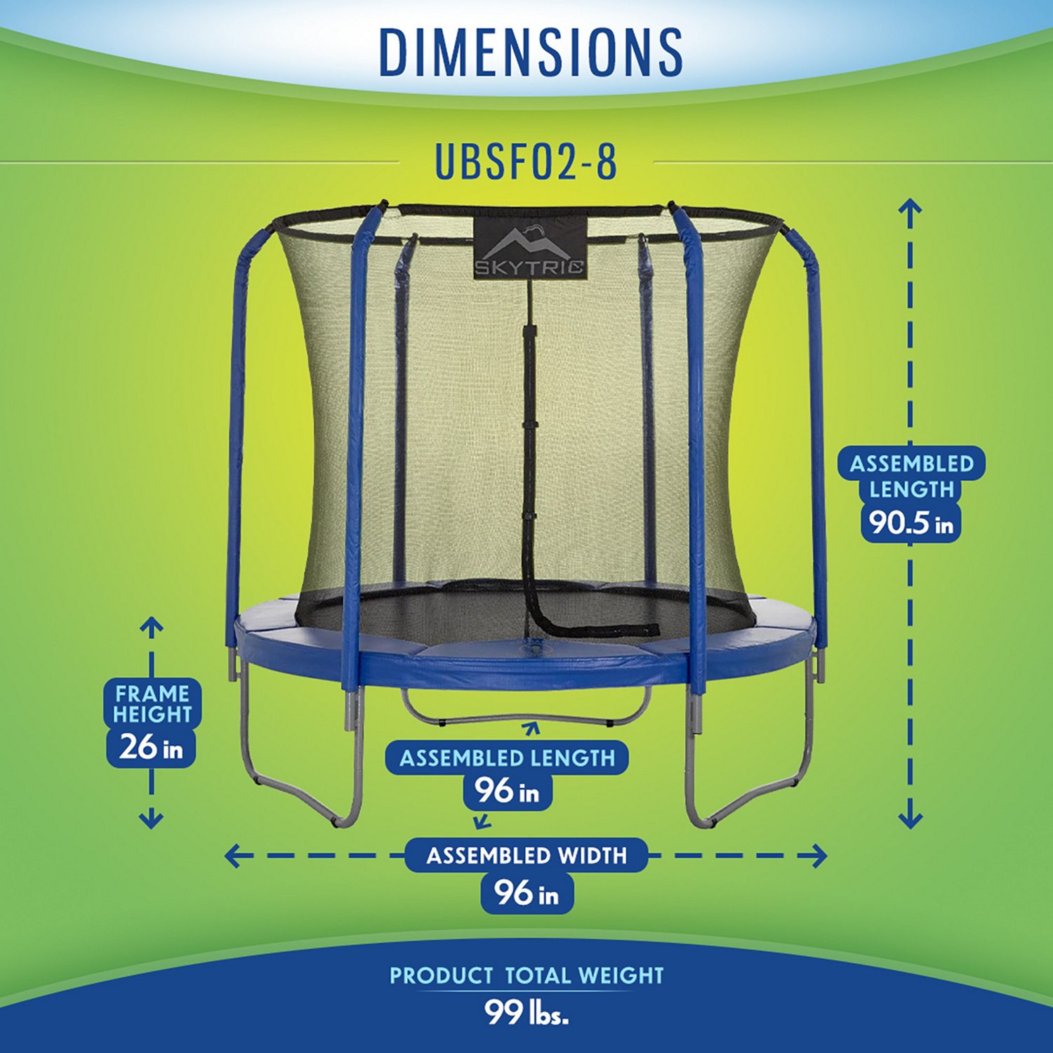 Machrus Skytric 8 ft Round Trampoline with Top-Ring Flex Enclosure - view number 2