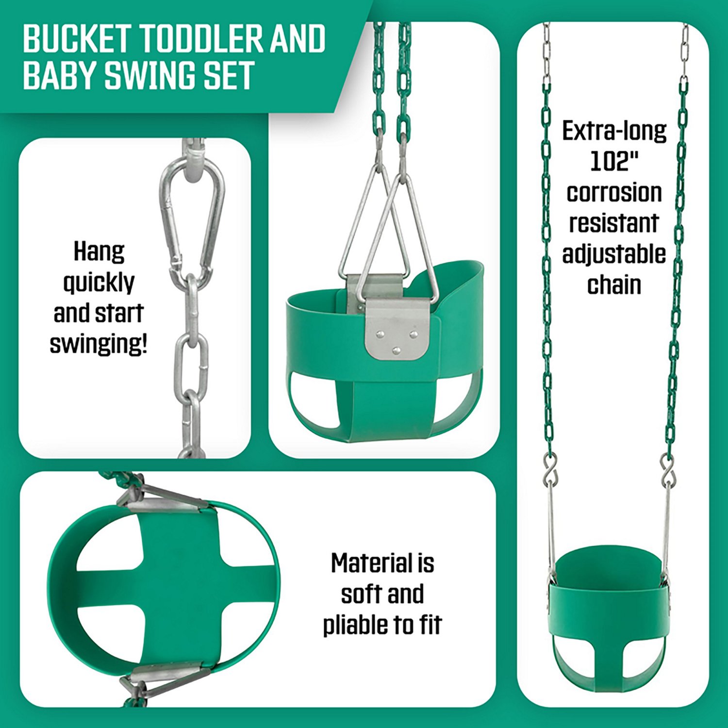 Plexalife High Back Full Bucket Toddler & Baby Swing - view number 2