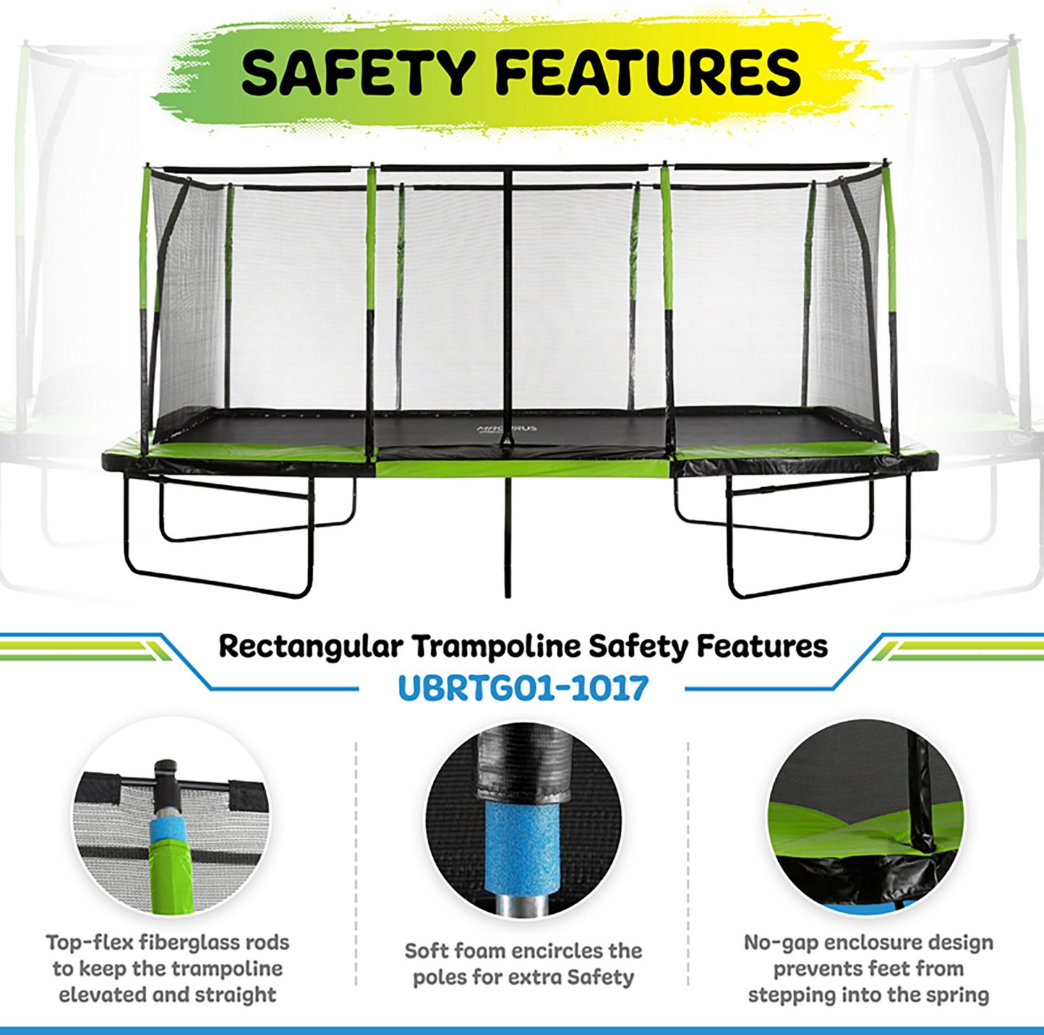 Machrus Upper Bounce Mega Gymnastics Style 10 ft x 17 ft Rectangle Trampoline - view number 3