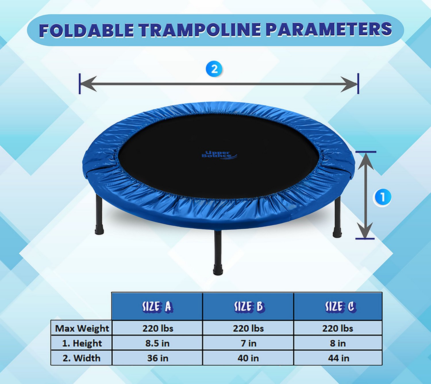 Machrus Upper Bounce 44 in Round Mini Trampoline                                                                                 - view number 2