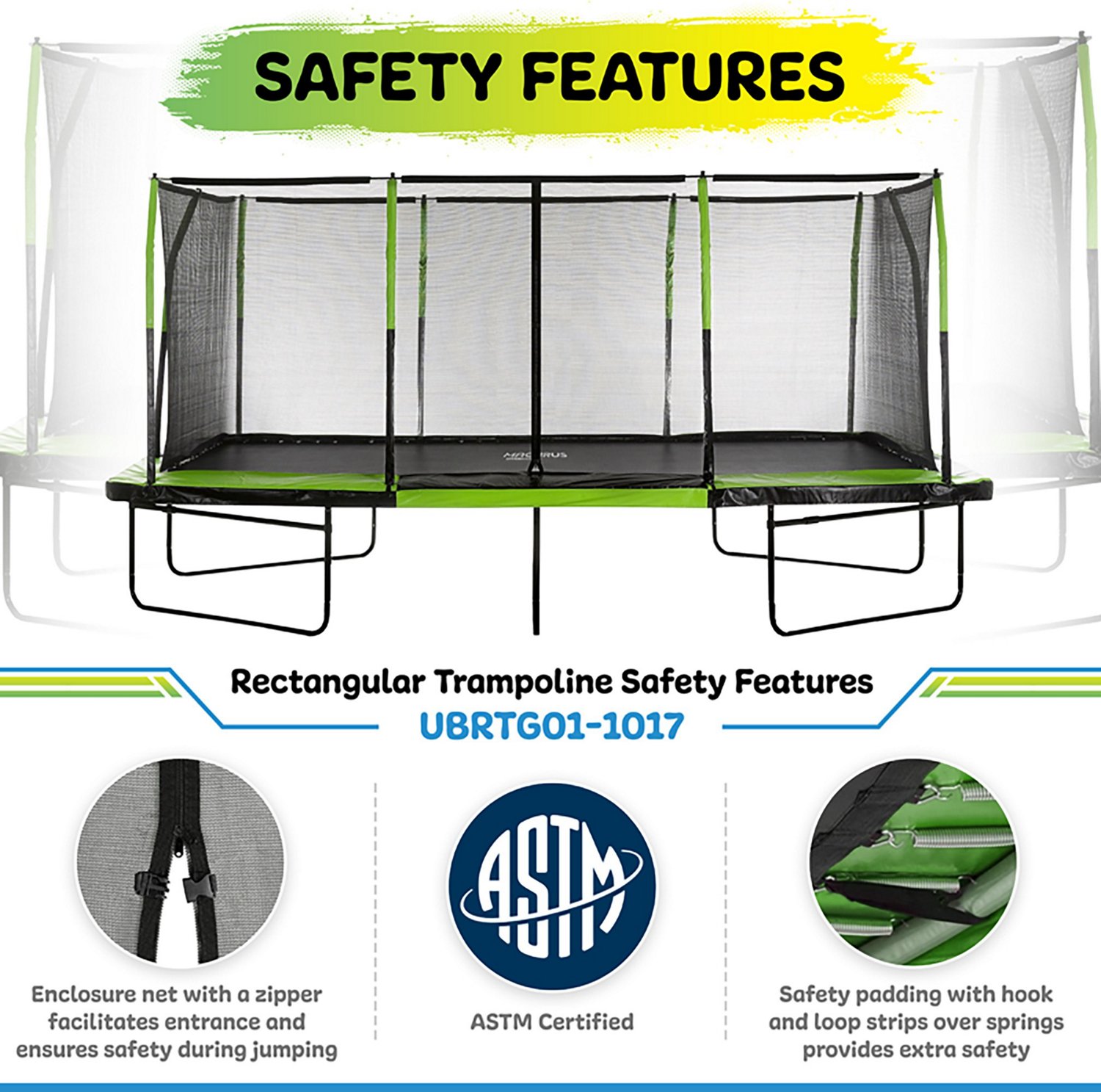 Machrus Upper Bounce Mega Gymnastics Style 10 ft x 17 ft Rectangle Trampoline - view number 4