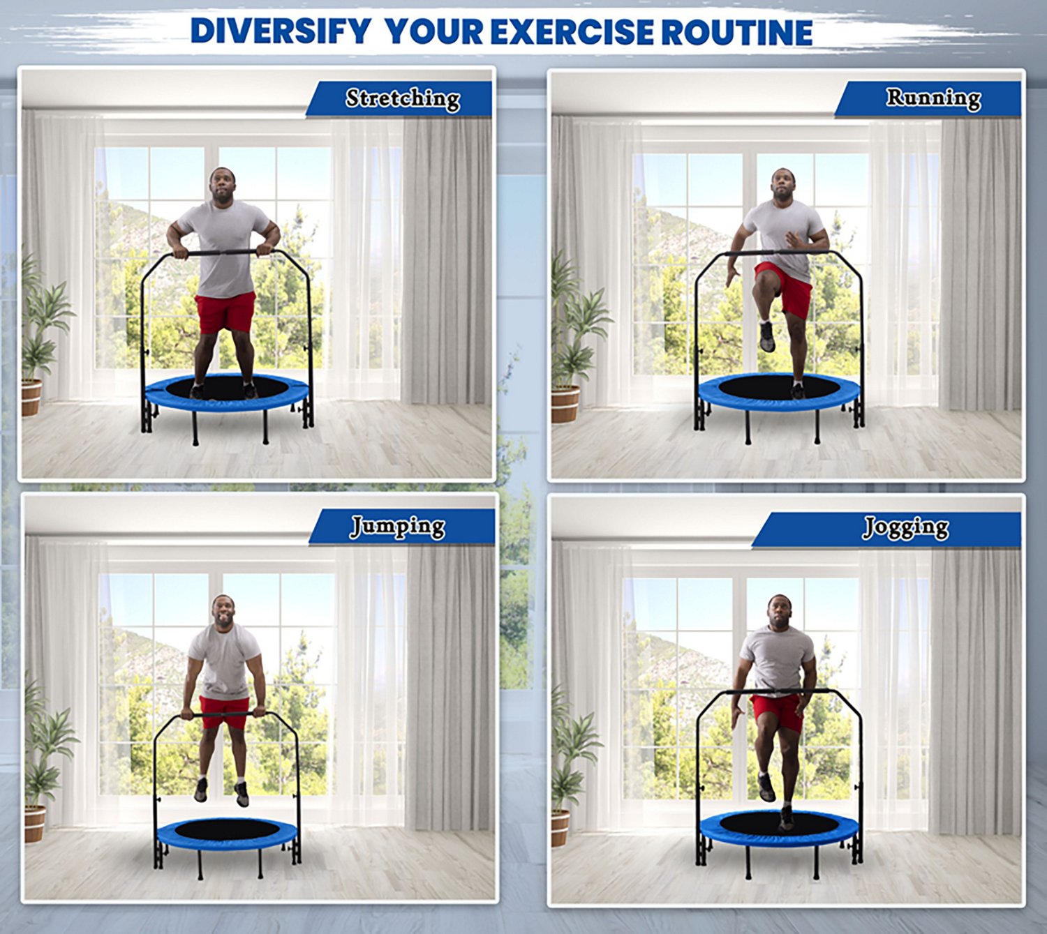 Machrus Upper Bounce 40 in Mini In/Out Round Trampoline with Bar                                                                 - view number 5