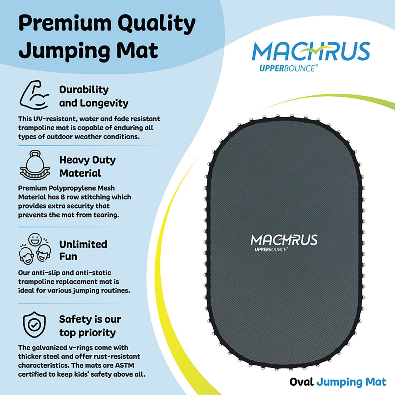 Machrus Upper Bounce 16 ft x 14 ft Oval Trampoline Replacement Mat - view number 3