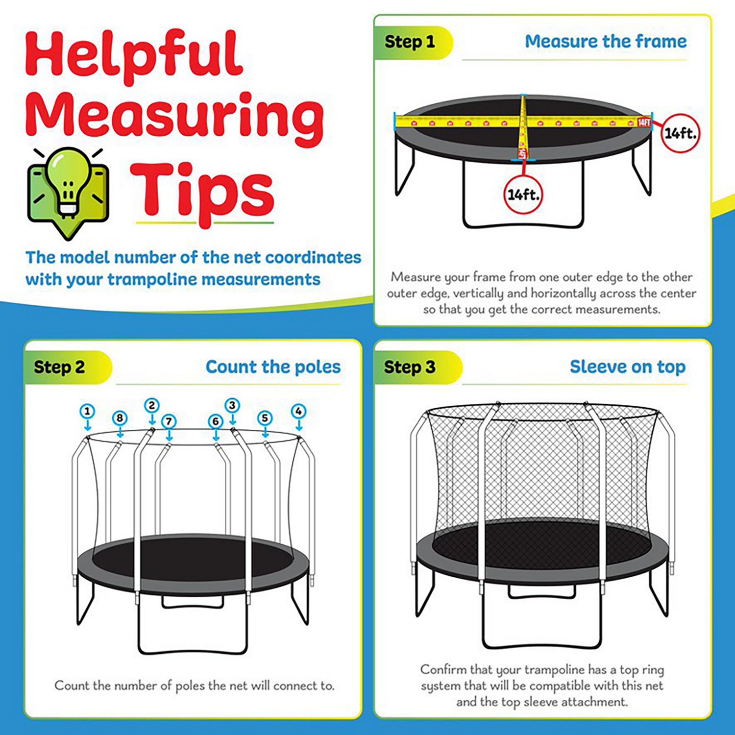 Machrus Upper Bounce 11 ft Round Trampoline Safety Net with 6 Curved Poles                                                       - view number 3