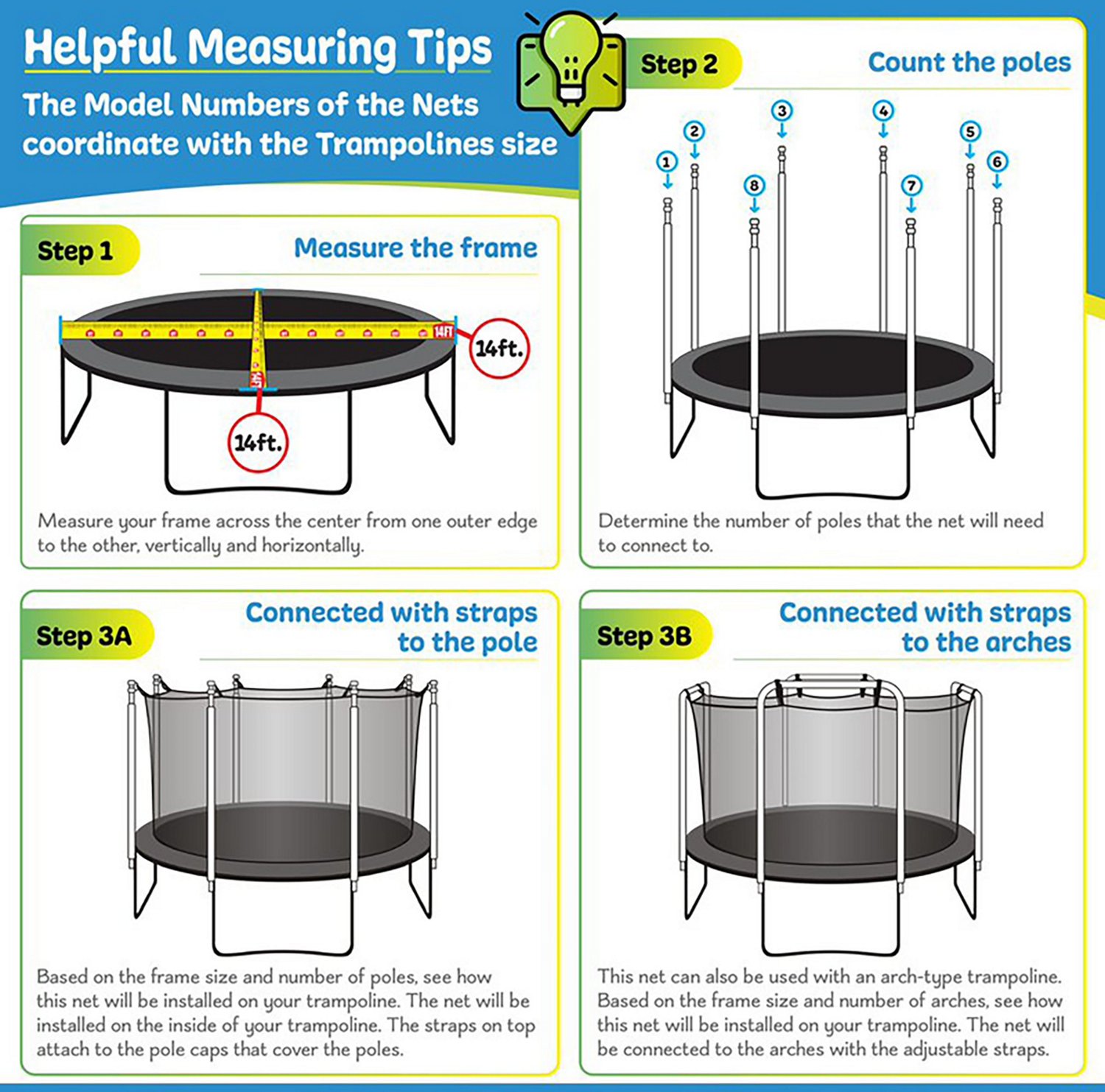 Machrus Upper Bounce 13 Ft Round Trampoline Safety IS Net | Academy