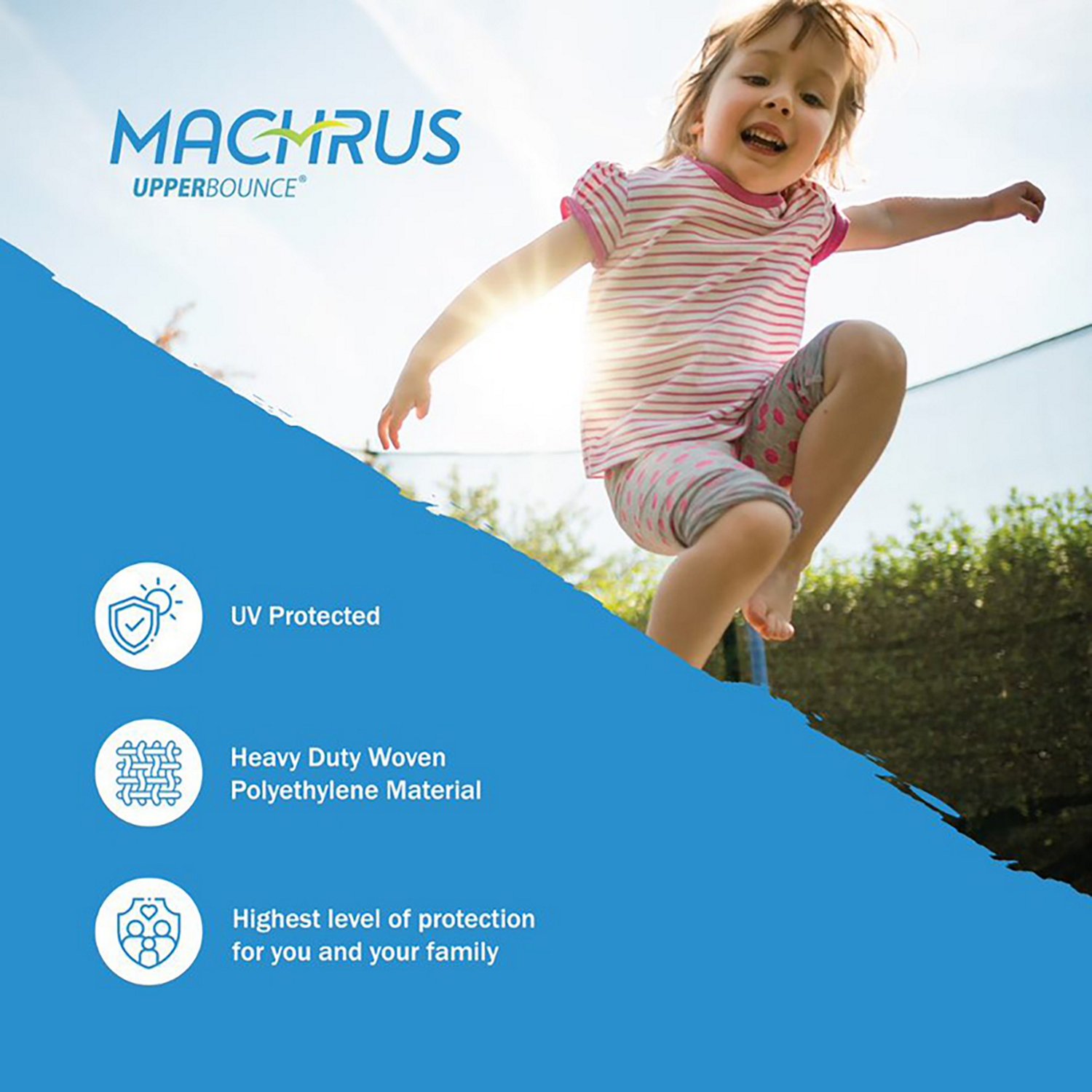 Machrus Upper Bounce 12 ft Round Trampoline Safety Top Sleeve IS Net - view number 4