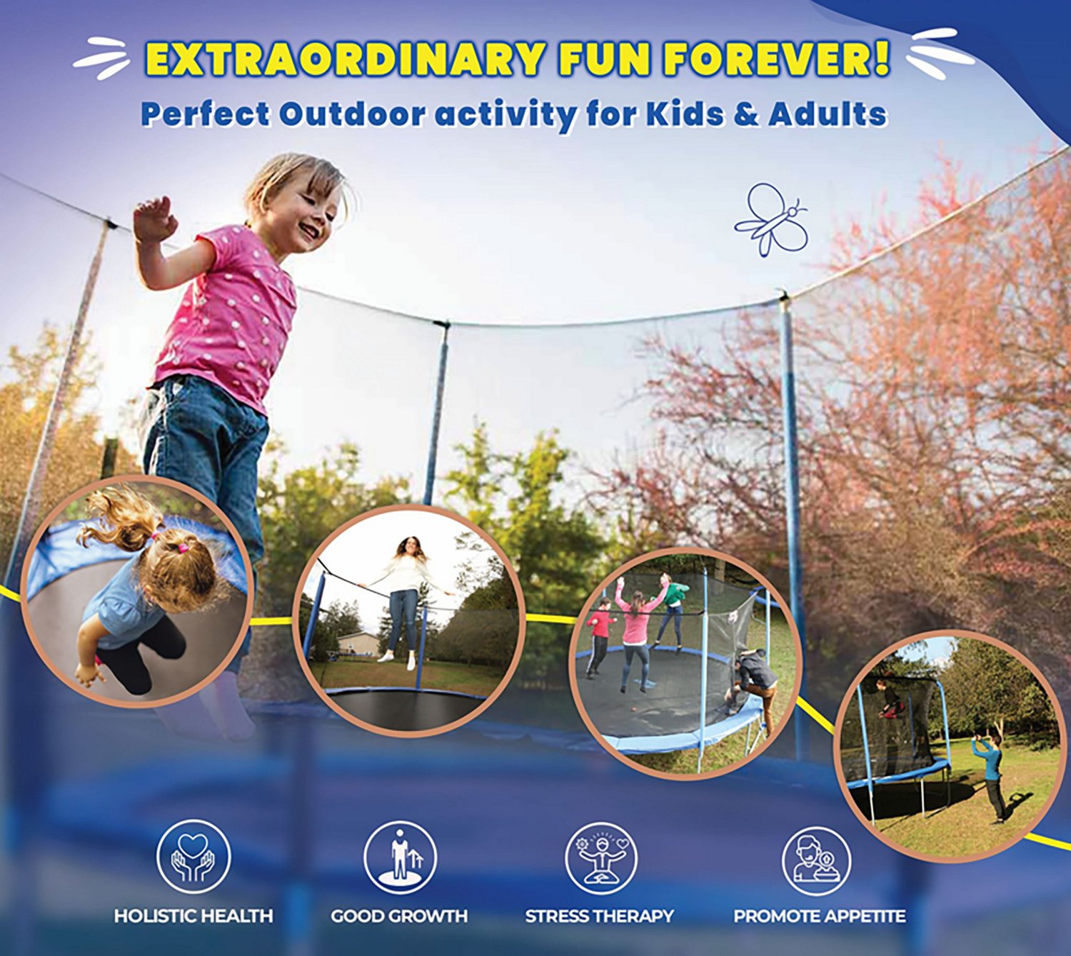 Machrus Upper Bounce 14 ft Round Trampoline with Enclosure                                                                       - view number 5