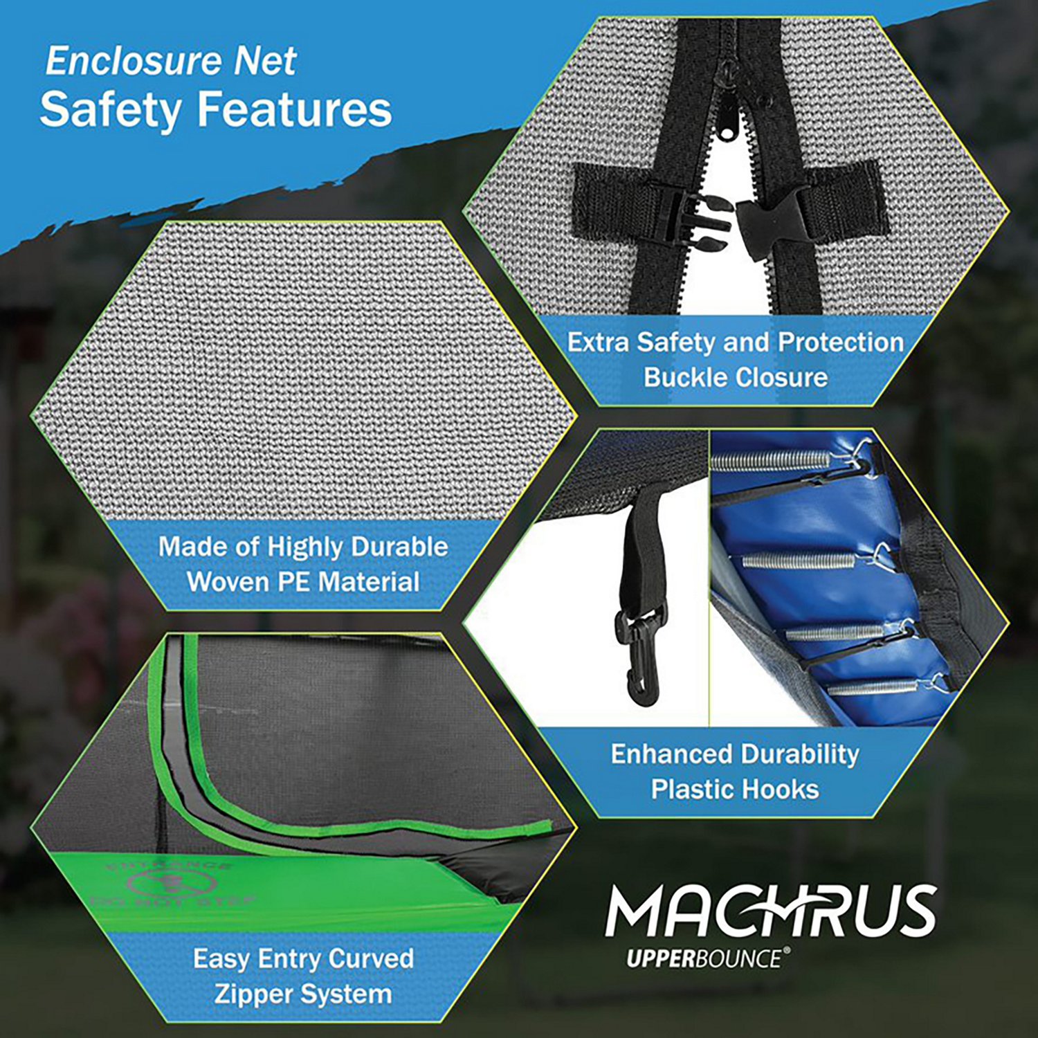 Machrus Upper Bounce 12 ft Round Trampoline Safety Enclosure IS Net - view number 2