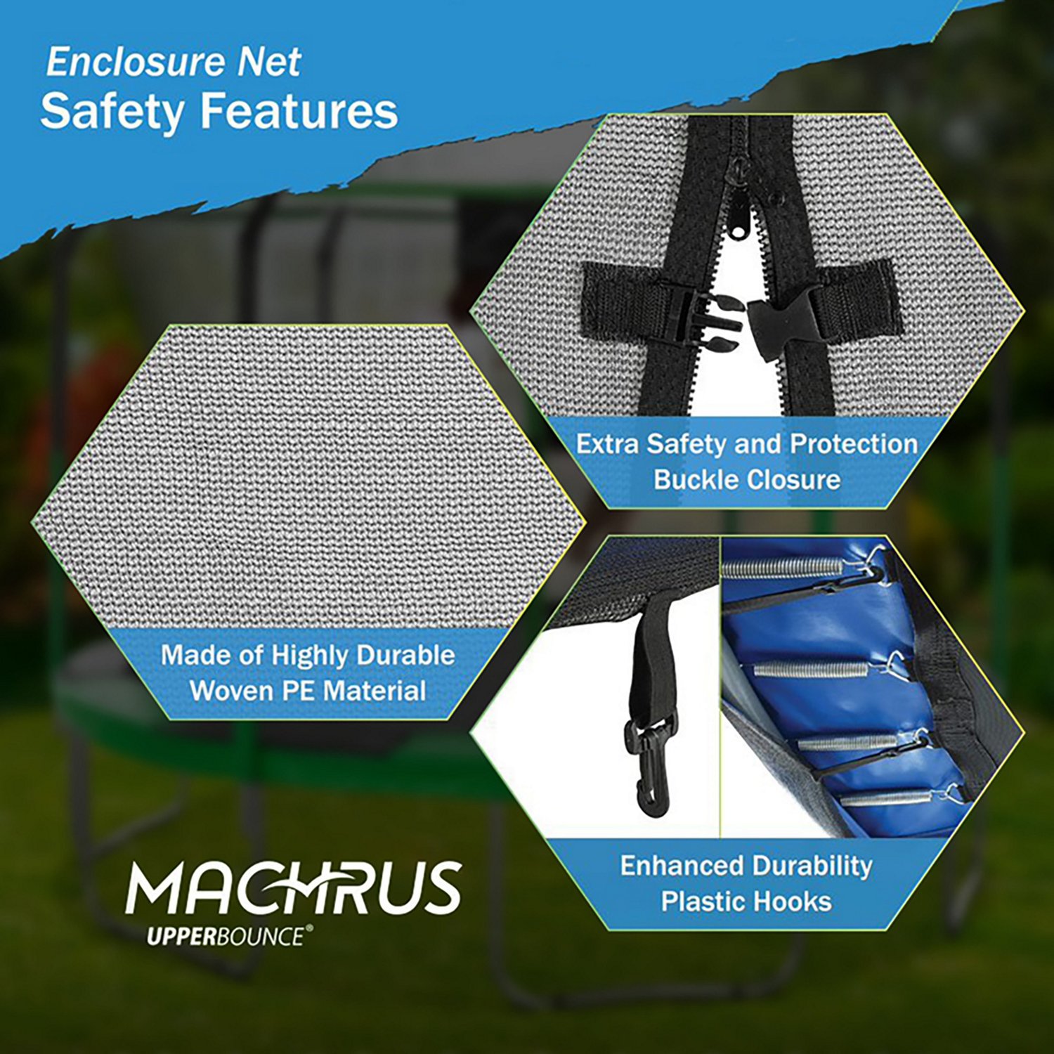 Machrus Upper Bounce 10 ft Round Trampoline Enclosure System with 8 Poles - view number 5
