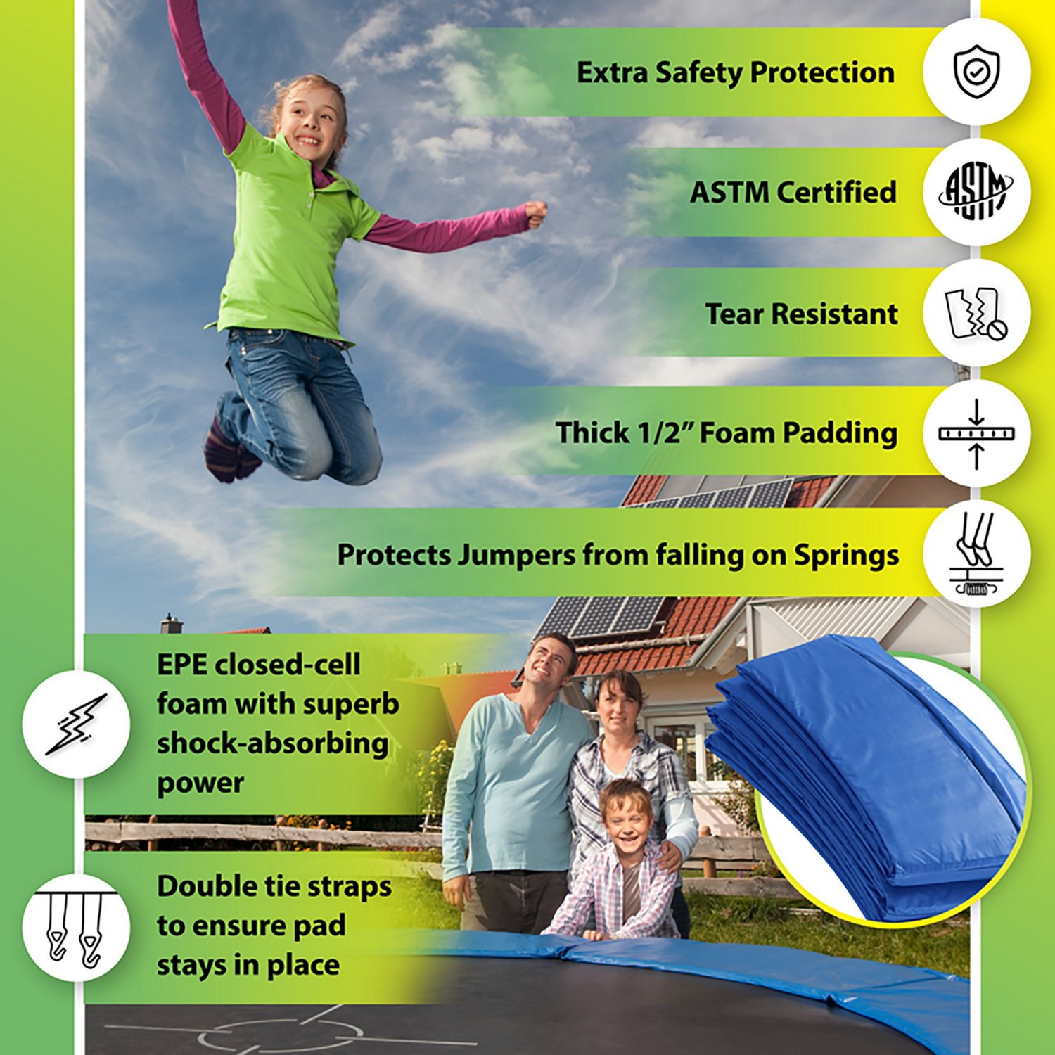 Machrus Upper Bounce Round Trampoline Super Spring Cover Safety Pad - view number 5