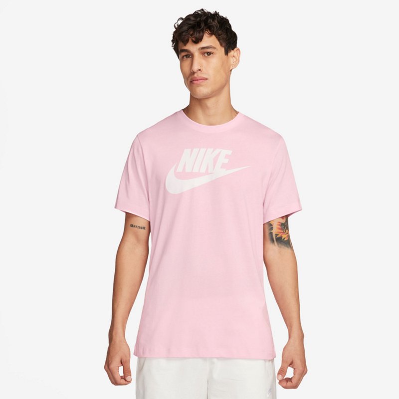 Nike Mens Crew Neck Short Sleeve Classic Fit Graphic T-Shirt, Small, Pink