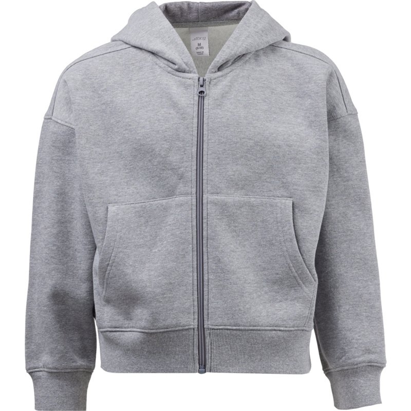 BCG Girls' Lifestyle Cotton Fleece Full Zip Hoodie Sharkskin Heather, X-Large - Girl's Fleece at Academy Sports