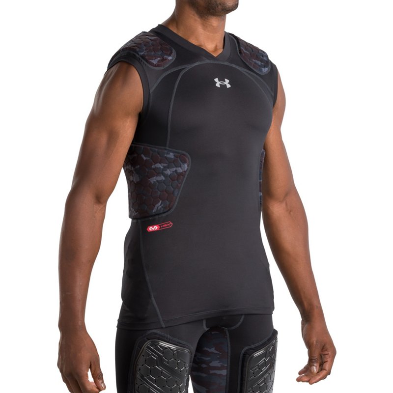 Under Armour Adults' Gameday Armour Pro 5-Pad Top Black/Grey, Medium - Football Apparel at Academy Sports