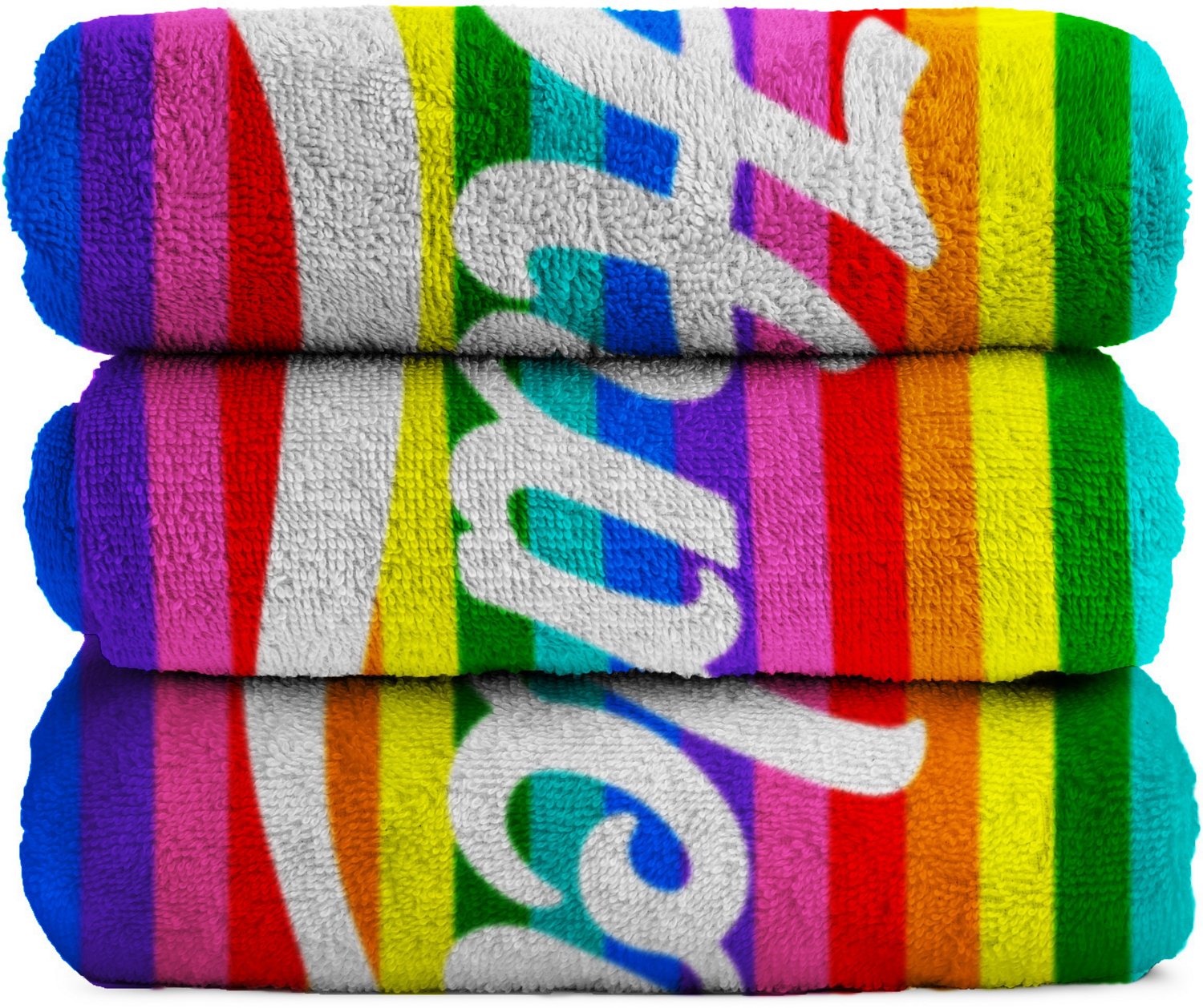 Hurley Kids' Rainbow Stripe Beach Towel                                                                                          - view number 3